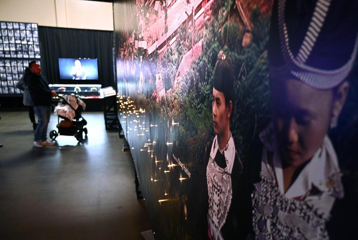Vinai, the Hmong Refugee Experience is a multimedia exhibit chronicling the Hmong community as they transitioned from their home country to refugee camps and finally the United States. The free exhibit is located in the Big Fresno Fair’s Commerce Building now through Jan. 1, 2023. Photographed Friday, Dec. 23, 2022 in Fresno.