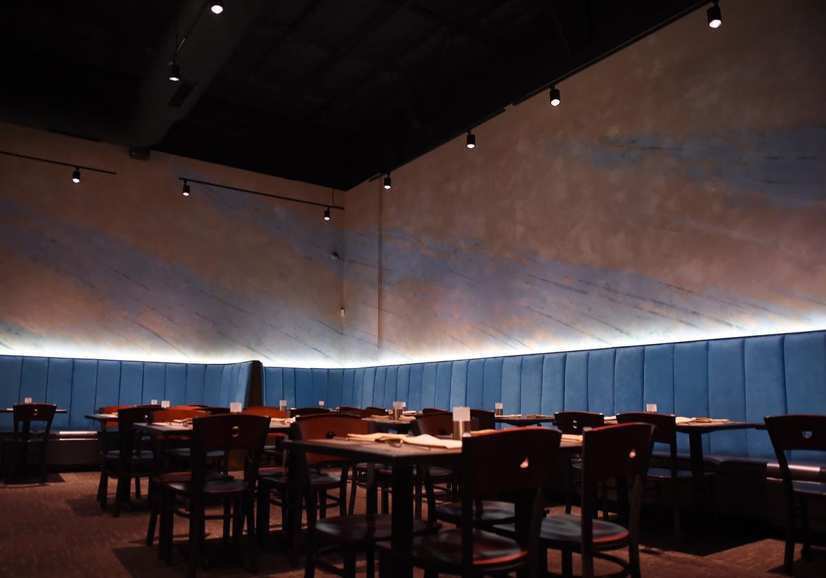 Subdued lighting for dinner is featured at 13 Prime Steak, Wednesday, Aug. 22, 2018 in Clovis.