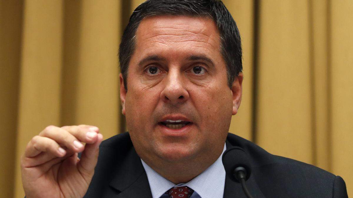 Rep. Devin Nunes, R-Tulare, ranking member of the House Intelligence Committee questions former special counsel Robert Mueller as he testifies before the House Intelligence Committee hearing on his report on Russian election interference, on Capitol Hill, Wednesday, July 24, 2019 in Washington. 