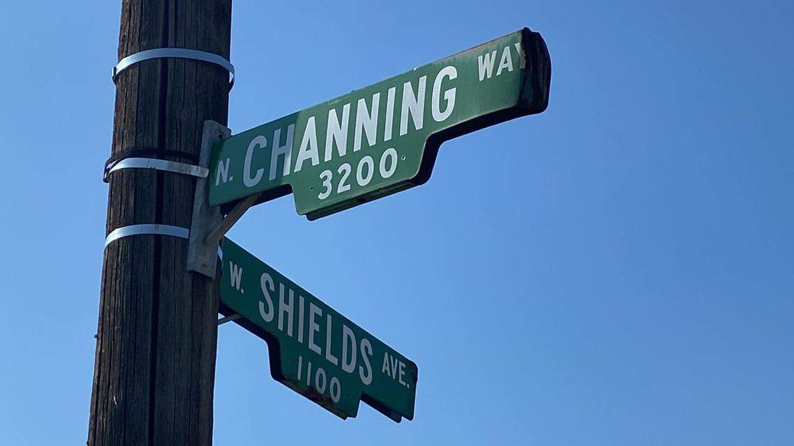 Police investigate the scene of a shooting in central Fresno, CA, Wednesday, Feb 9, 2022.