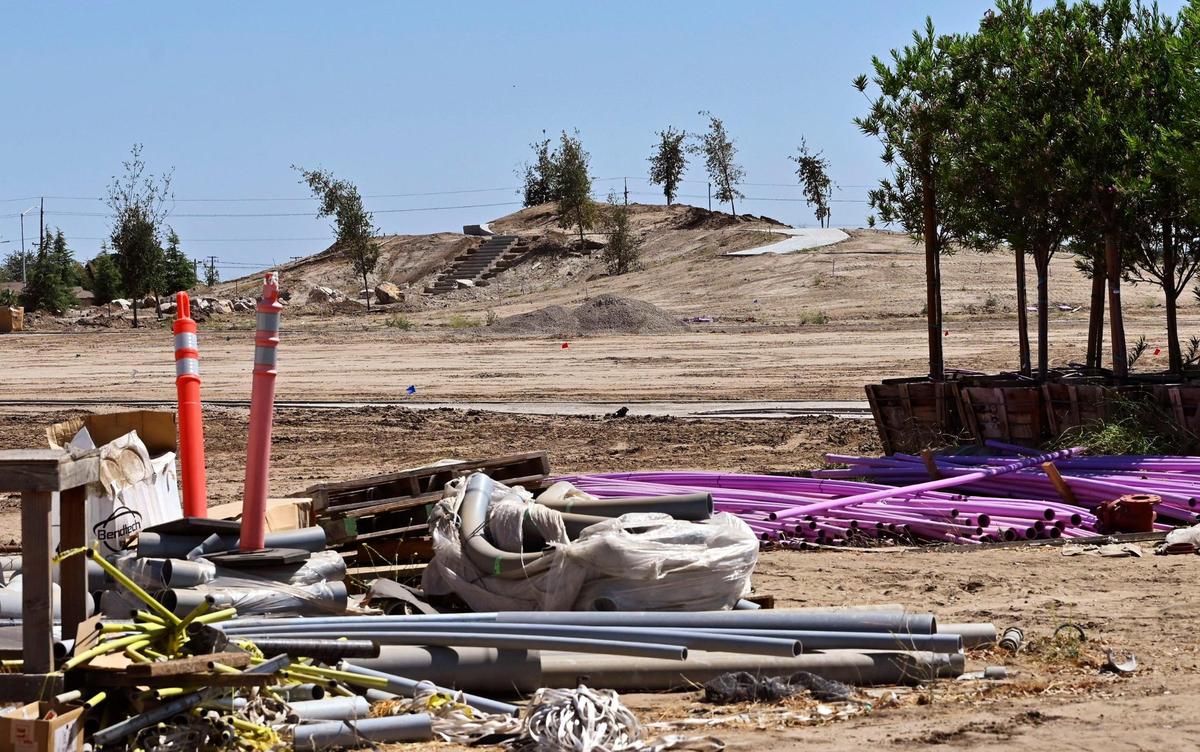 West Creek Village, a 10-acre park under development along South Martin Luther King Jr. Blvd just south of Church Ave. in west Fresno is seen Friday, June 27, 2025. The park is next to the Fresno City College West Fresno Center and across the street from Gaston Middle School.