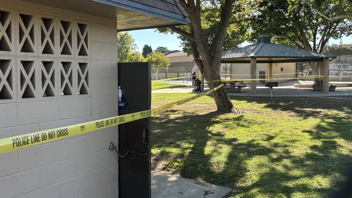 Police blocked off a portion of Frank H. Ball park following an altercation that left a man with a laceration on his head.