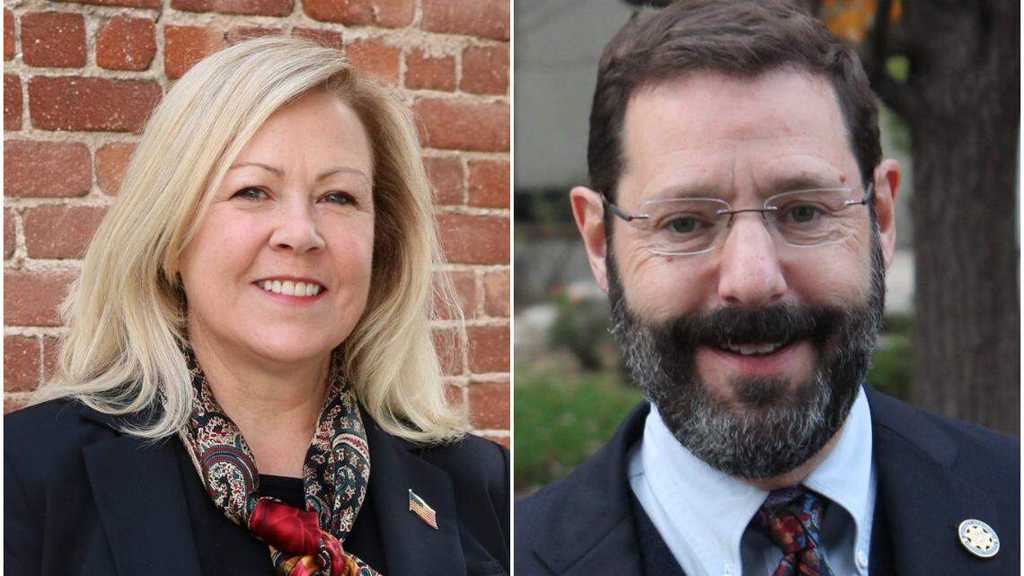 Elizabeth Egan, left, and Douglas Treisman, right, are former colleagues in the Fresno County District Attorney’s Office who are now opponents in a race for seat on the Fresno County Superior Court bench. March 3 is election day.