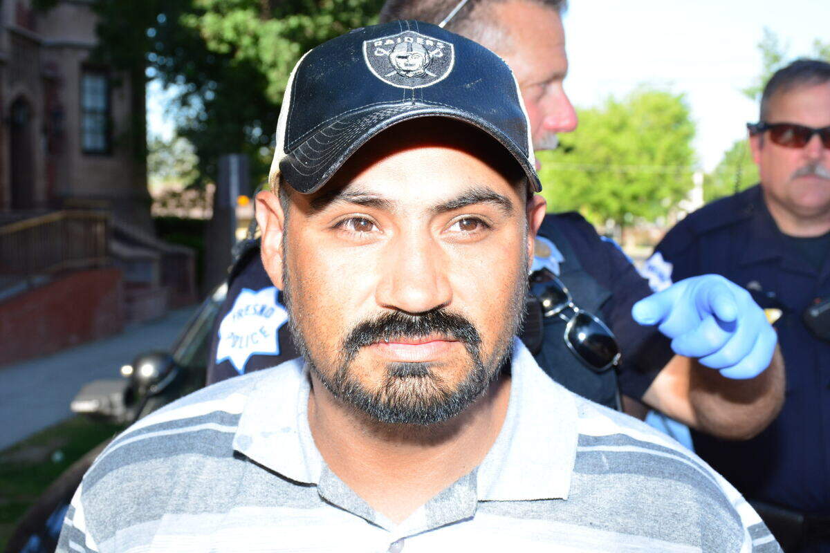 Jose Luis Renteria Hernandez, 35, of Fresno, was arrested on suspicion of causing $25,000 worth of damage to St. John’s Cathedral in downtown Fresno.