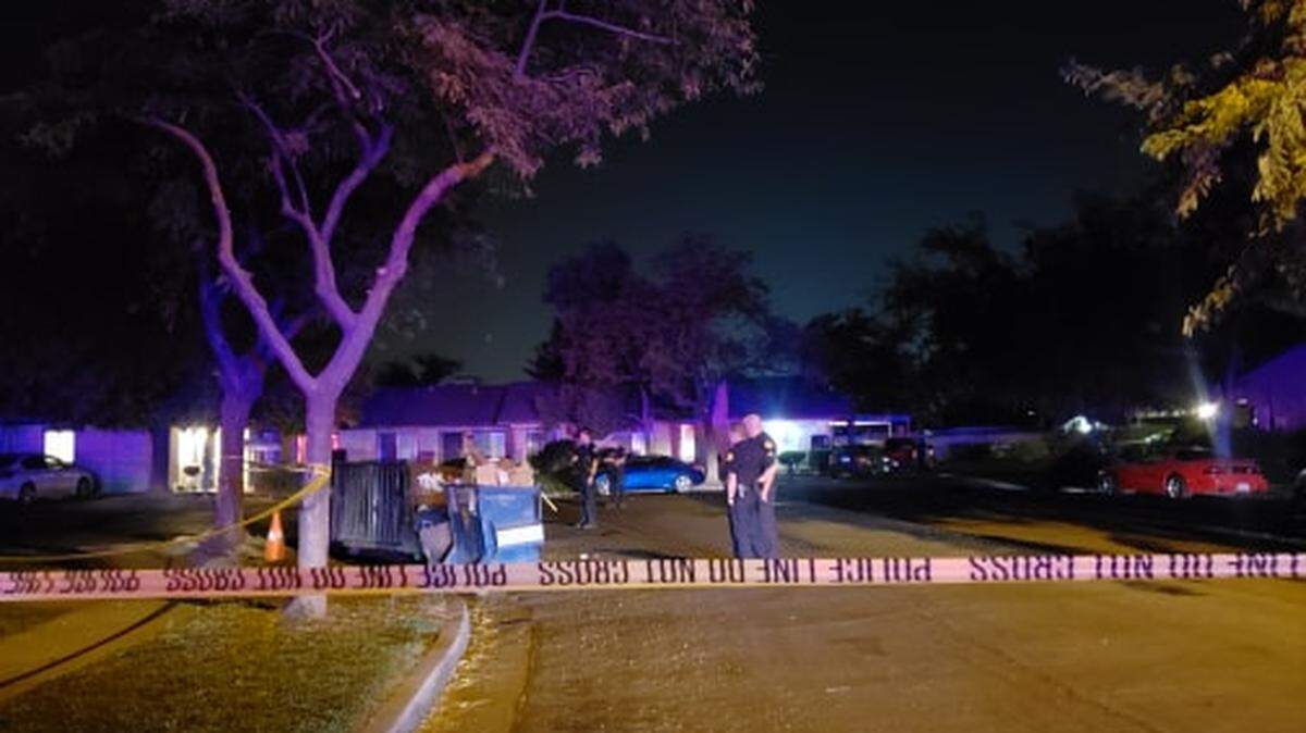Police canvass the area of Pontiac Way and Marks Avenue after a shooting on Saturday, Nov. 3, 2018. This was one of three shootings that happened Saturday night.
