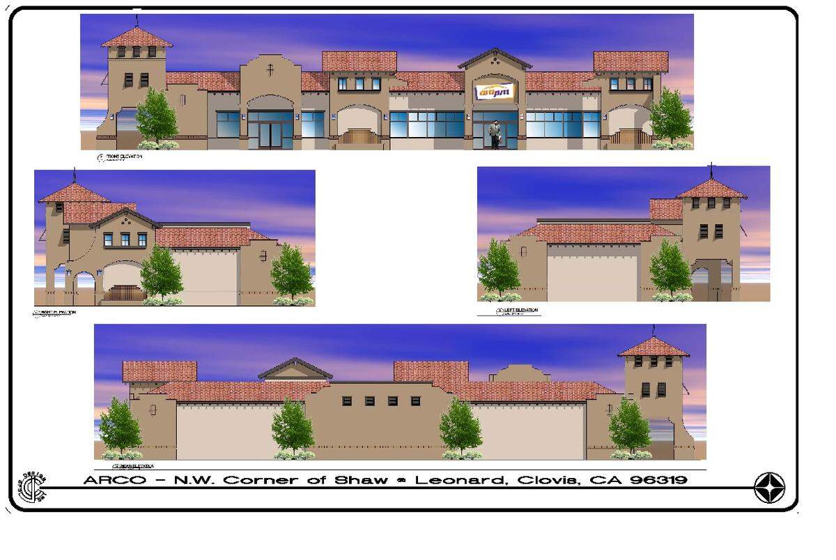 Artist rendering of the proposed commercial development on the northwest corner of Shaw and Leonard avenues. in the Loma Vista neighborhood of Clovis