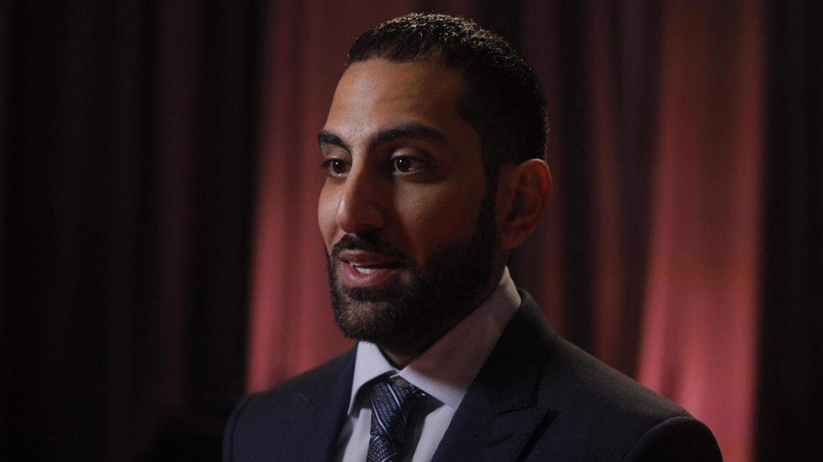 El director ejecutivo de “Generation Amazing”, un programa de transformación cultural a través del fútbol del Comité de Entrega y Legado del país árabe, Nasser Al Khori, participa en un evento, en Nueva York (EEUU).