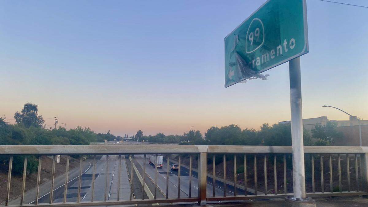 Highway 99 at Stanislaus Street in Fresno, where a man ran from a deputy. He was later captured at G Street and Stanislaus.