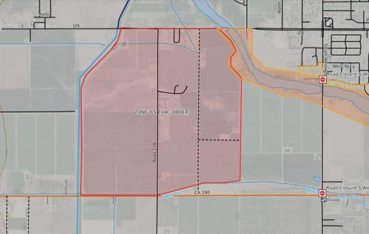 Map indicates area where Sheriff Mike Boudreaux Wednesday night issued evacuation orders.