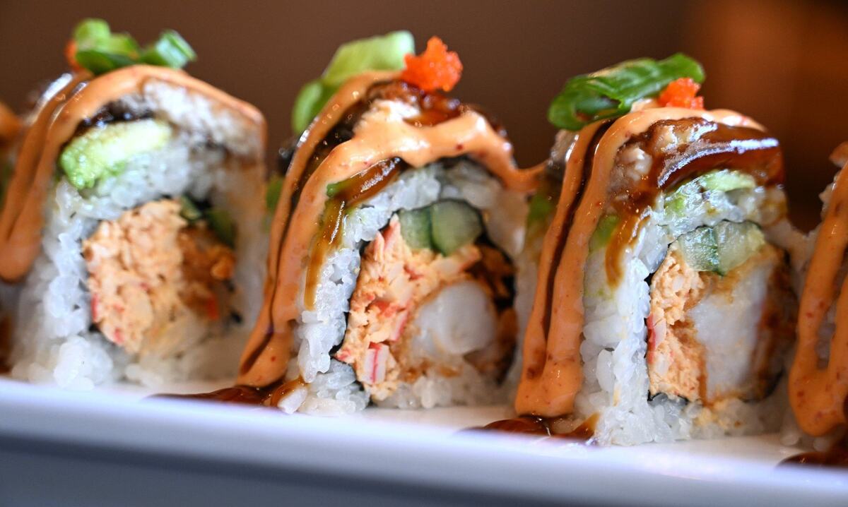 The Dragon Roll is served at Oishi Sushi & Grill at the corner of Pollasky Ave. and 4th St. in Old Town Clovis. Photographed Thursday, Sept. 26, 2024.
