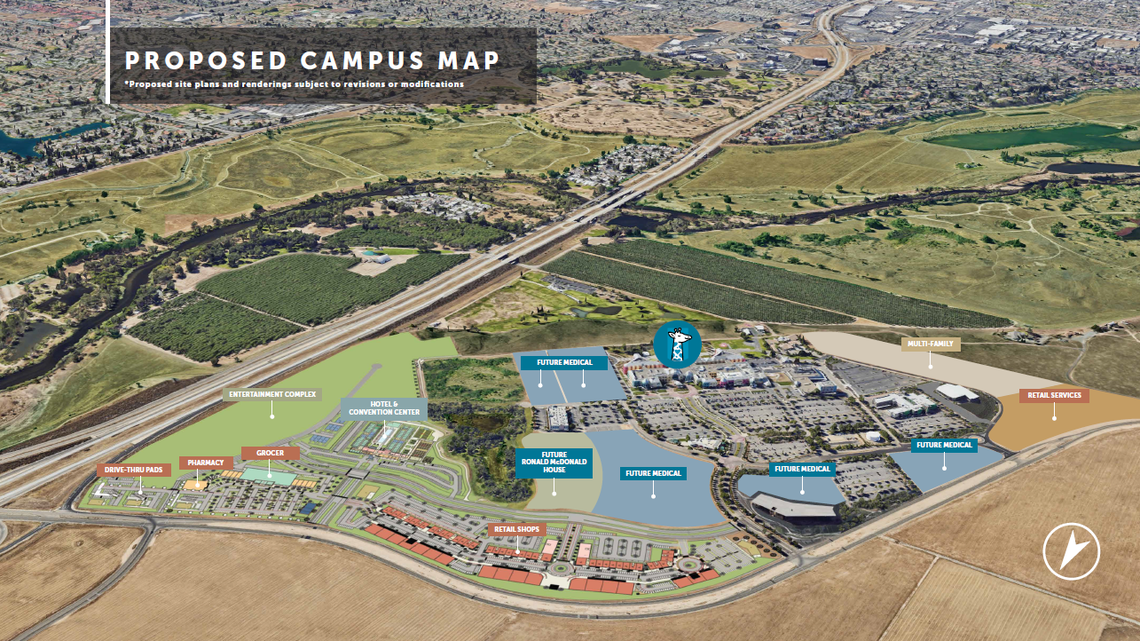 Valley Children’s Hospital is planning to build space for retail and housing on its campus, which spans nearly 500 acres around Highway 41 in Madera County.