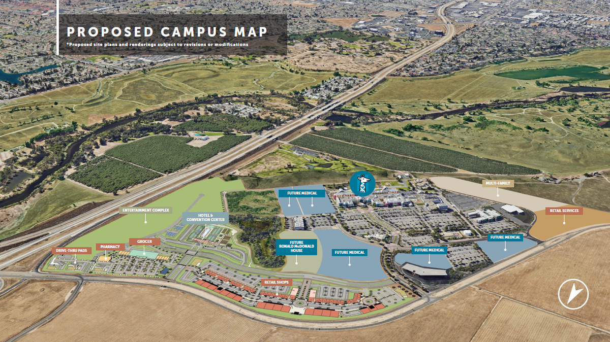Valley Children’s Hospital is planning to build space for retail and housing on its campus, which spans nearly 500 acres around Highway 41 in Madera County.