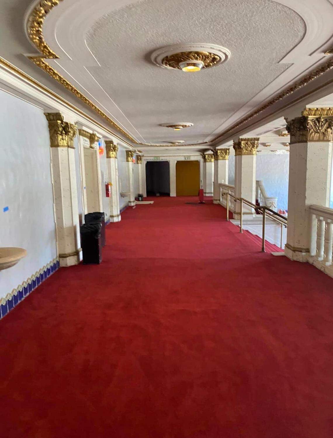 New carpet was installed inside the Warnors Theater.