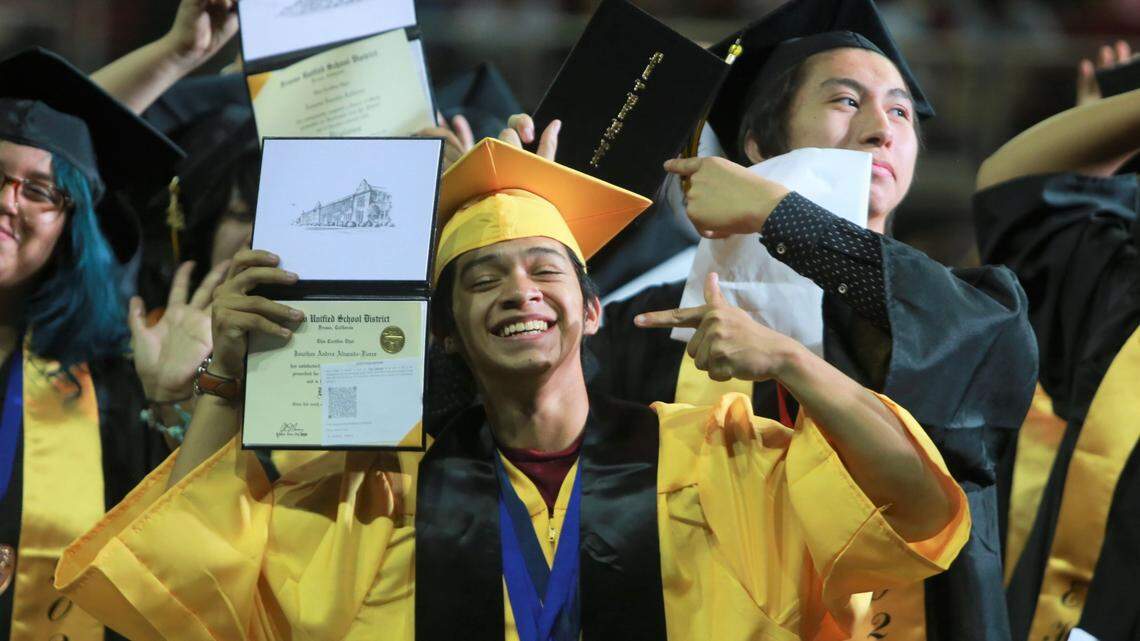 Edison High School commencement ceremony Monday afternoon (June 6) at Save Mart Center.