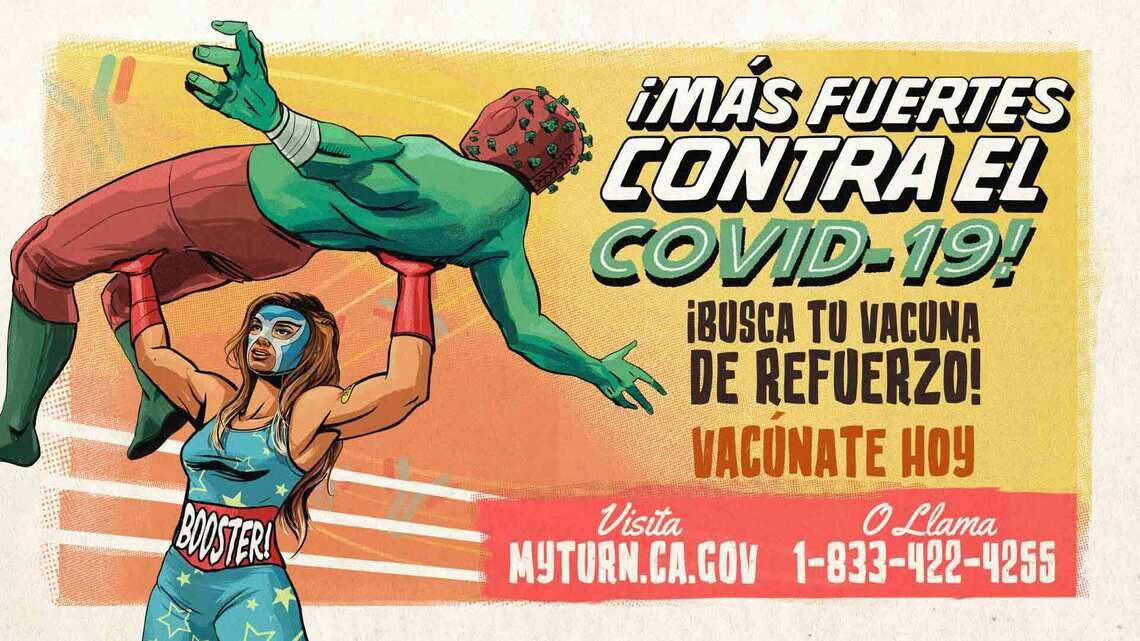 Campaña de CDPH usa a luchadores de lucha libre para alentar a latinos a vacunarse