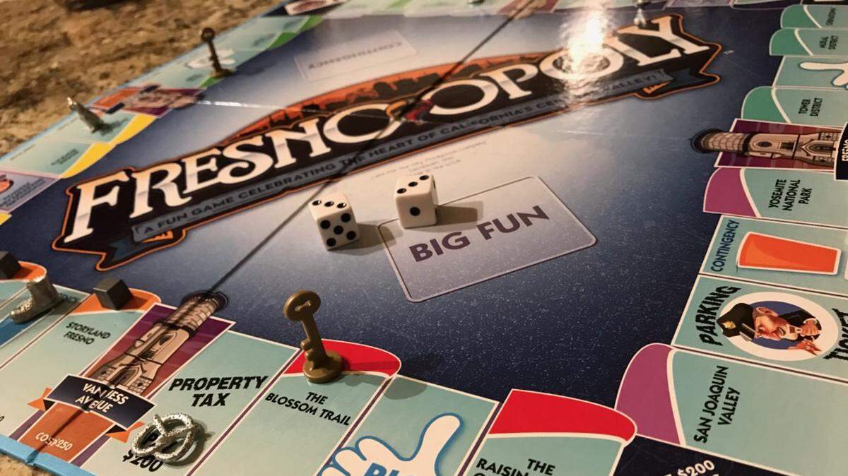 FRESNO-OPOLY, a new Monopoly board game that “celebrates the heart of California’s Central Valley,” has hit the shelves at one Wal Mart in town. And they’re selling fast in what’s suddenly become the hottest Christmas gift for someone from Fresno.