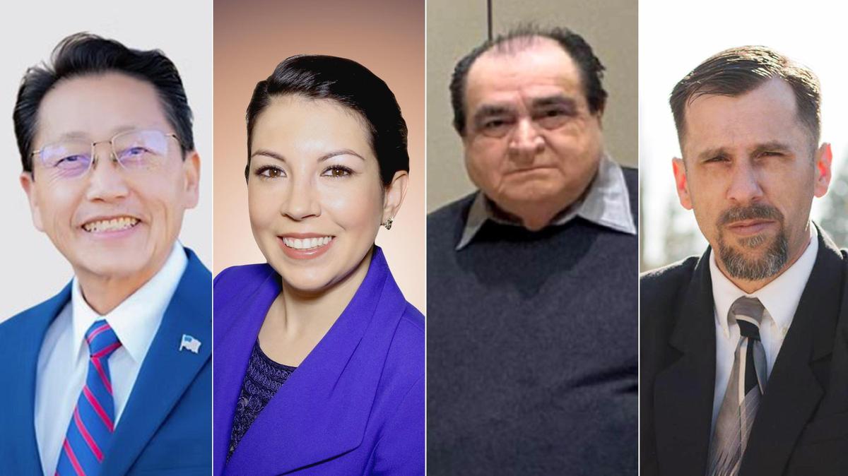 Fresno City Council District 5 Candidates for Special Election from left: Brandon Vang, Elizabeth Jonasson Rosas, Jose Leon Barraza, and Paul Condon.