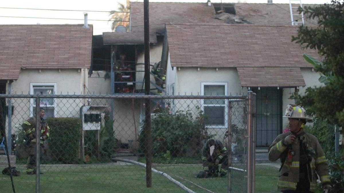 Fresno Fire crews checking an apartment in southeast Fresno on Wednesday, July 4, 2018.