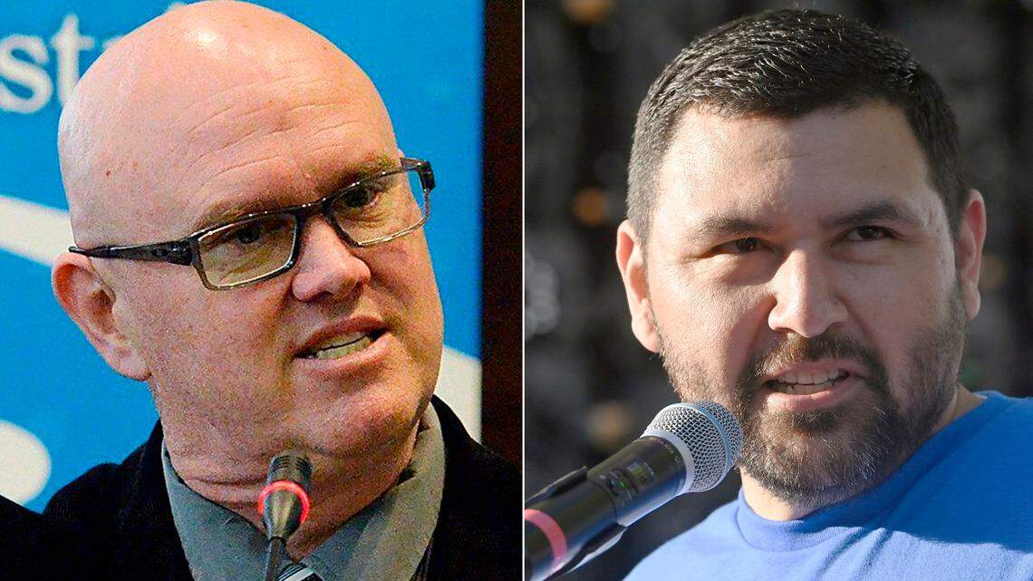 Fresno Bee file photos of Fresno Unified Superintendent Bob Nelson, left, and Fresno Teachers Association President Manel Bonilla.