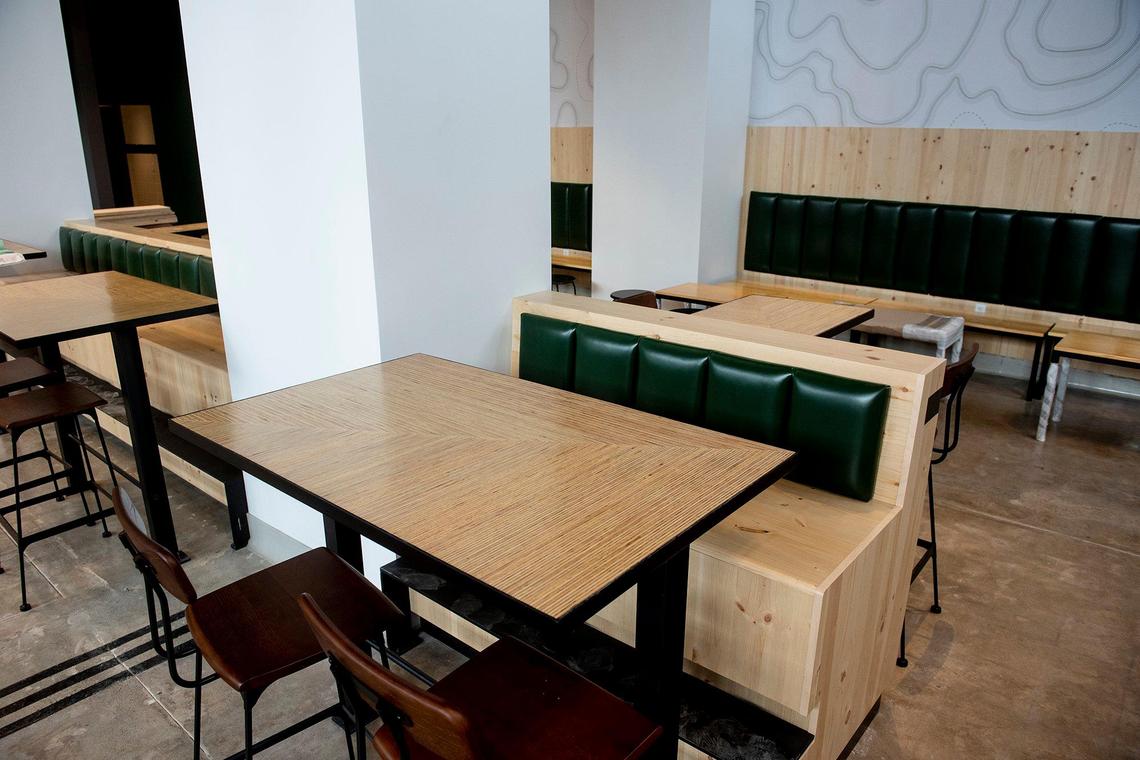 Seating inside the Tioga-Sequoia Brewing Company taproom in Merced, Calif., on Thursday, Feb. 23, 2023. According to Tioga-Sequoia Brewing Company President Michael Cruz, the taproom is expected to open in April.