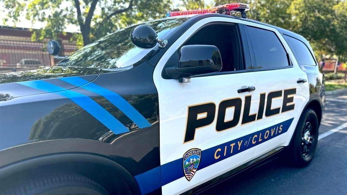 A Clovis police vehicle is shown in this photo released Oct. 20, 2023, by the department.