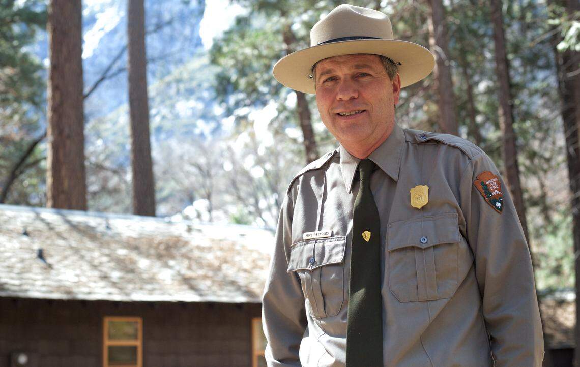 Michael Reynolds near the cemetery in Yosemite Village on Thursday, March 29.  Reynolds took over the top job at Yosemite National Park earlier this year.