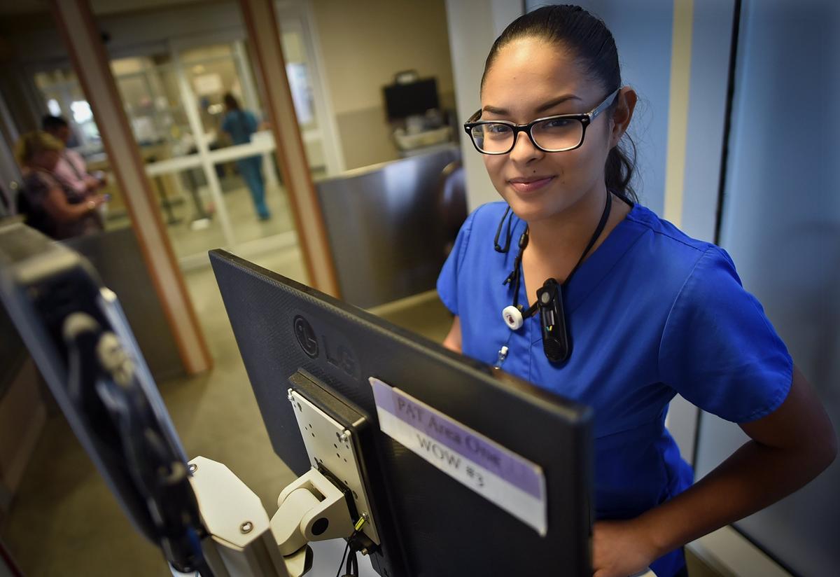 Iliana Prudente, a Community Regional Medical Center emergency department patient liaison, helped to save two lives by being alert and getting help when she noticed visitors in the waiting room were in medical distress. One of the patients was having a stroke; the other was having a heart attack.