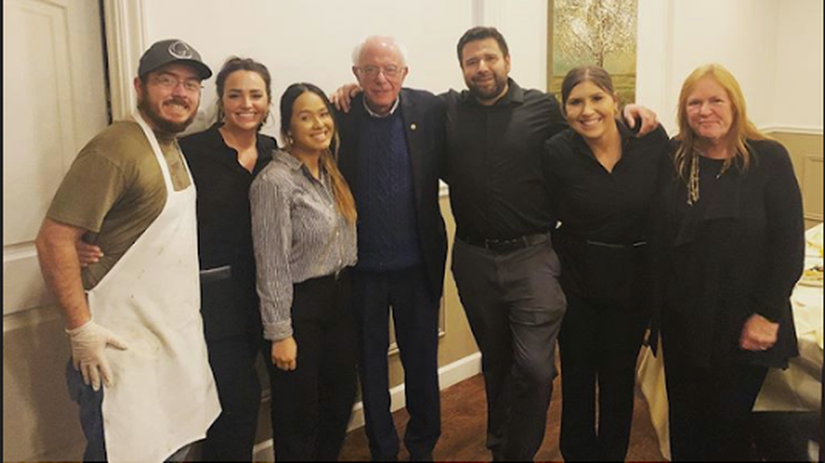 Presidential candidate Bernie Sanders ate at the Lime Lite restaurant in north, central Fresno on Friday night following his rally that was held at Fresno City College.