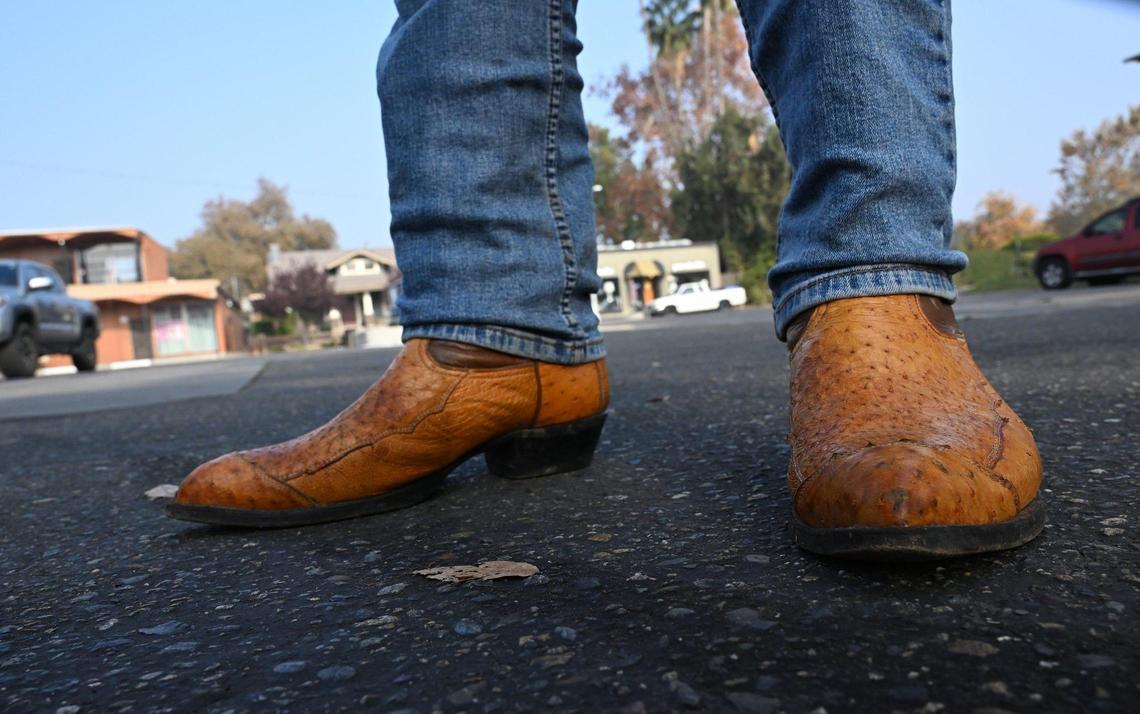 Chris Koch, who used to be homeless, went viral for his dancing in a TikTok video. Photographed Friday Dec. 6, 2024 in Fresno.