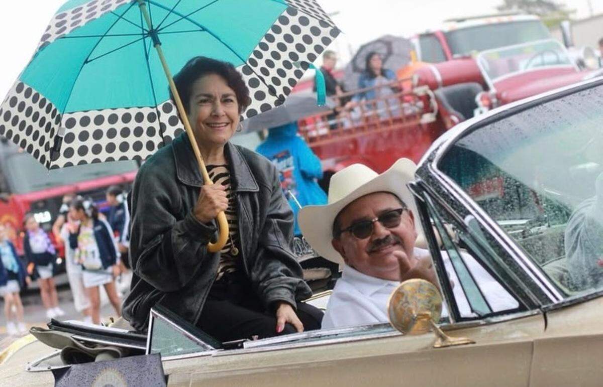 State Sen. Anna Caballero with former Madera mayor Santos Garcia in this undated photo. Garcia died Saturday. He was 69.