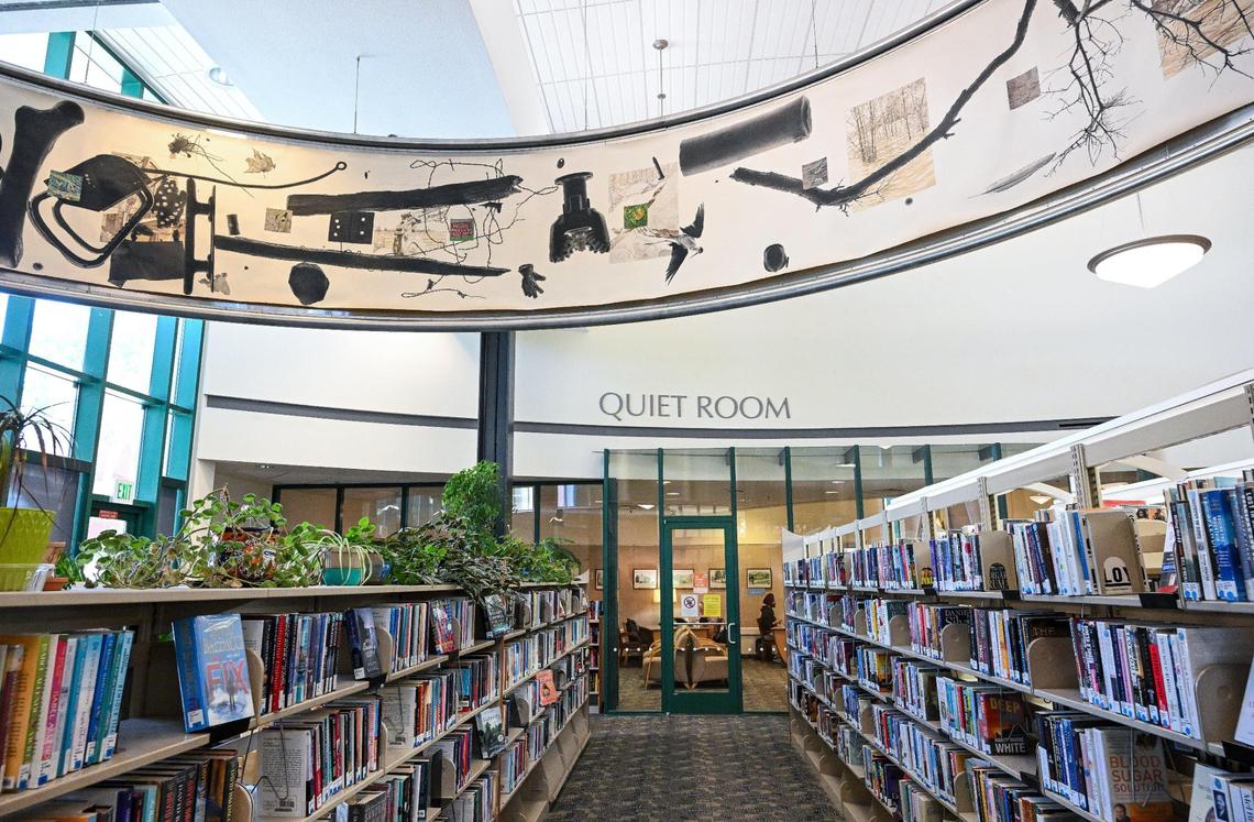 “The San Joaquin River: Gravity and Light,” which was illustrated by Janice Hansen and her three sons, is a large mural that wraps around a section of the Woodward Park Library in north Fresno.