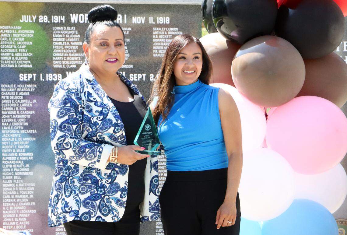 Diana Feliz Olivia, known as Lady Diana, was recognized by Fresno City Councilmember Annalisa Perea at the June 6, 2025 raising of the Pride flag at Fresno City Hall. Lady Diana, a transgender woman, runs the Casita Feliz nonprofit organization that helps the LGBTQ+ community.