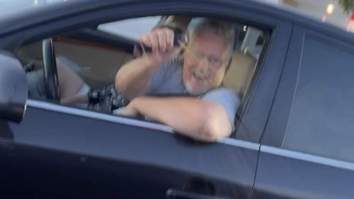 Fresno Police made an arrest in connection with the appaarent pepper spraying of protesters out supporting Palestine on Saturday night in northeast Fresno. A protester provided The Bee with this image of the man he says used the pepper spray.