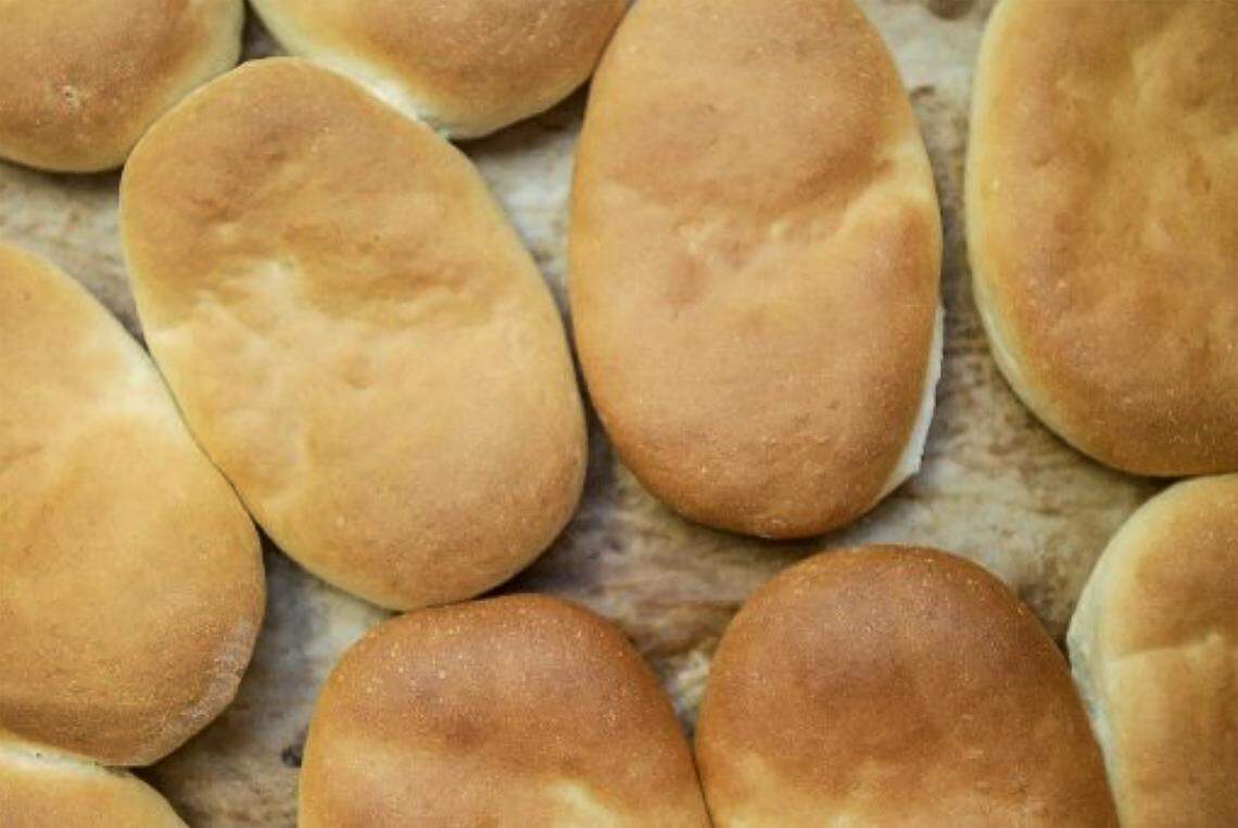 Traditional bierocks from The Berrock Shop at Bullard and West avenues in Fresno are made with ground beef, cabbage and onions.