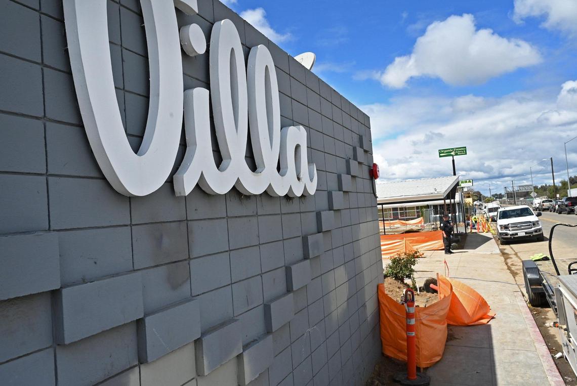 Renovation work is seen at the Villa Motel along Parkway Drive Thursday, March 30, 2023 in Fresno.