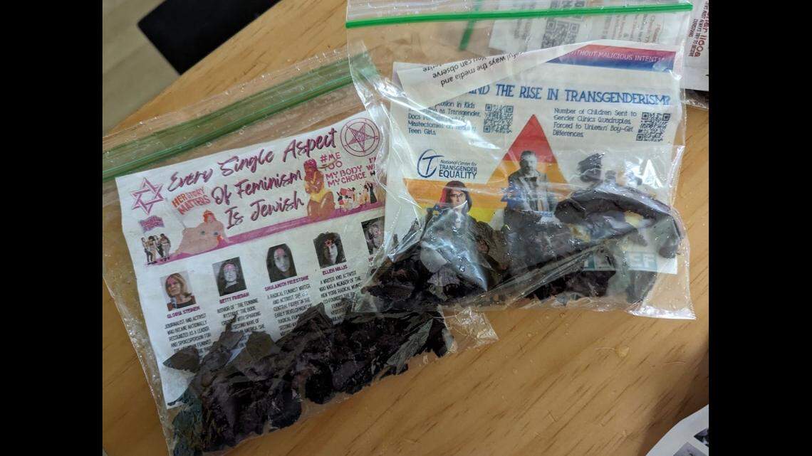 A Fresno resident said he found hate-filled propaganda strewn about his neighborhood on Friday, March 1, 2024.