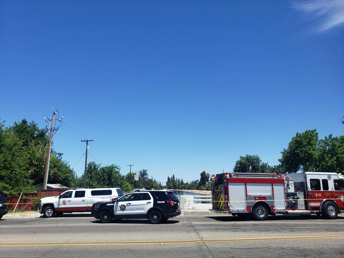 A body was found in a canal on Clinton near Millbrook avenues on Tuesday, June 25, 2019, in southeast Fresno, Calif.