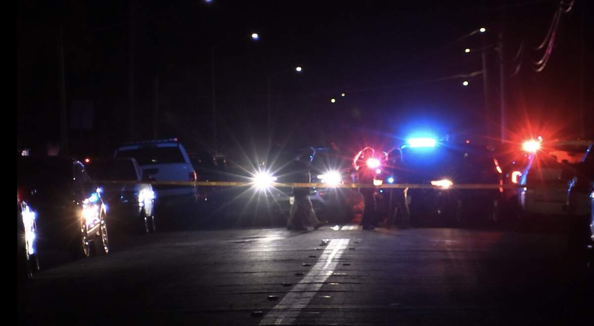 Law enforcement investigate a shooting that left three wounded, including one who was killed by an armed gunman in Reedley, California on Tuesday, June 6, 2023.