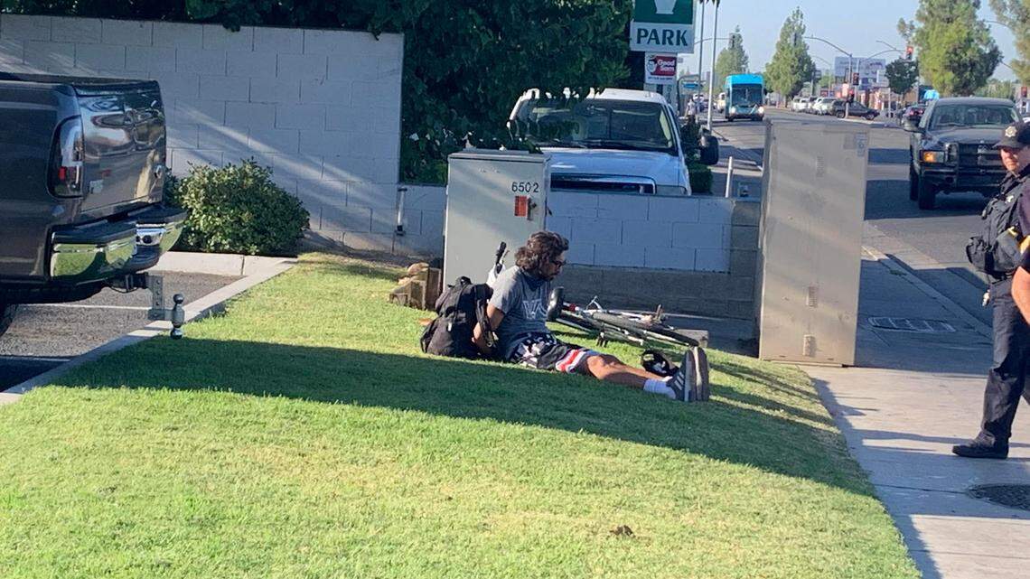 After receiving calls of an armed man on a bicycle, police detained suspect Thursday morning on Blackstone Avenue north or Sierra Avenue.