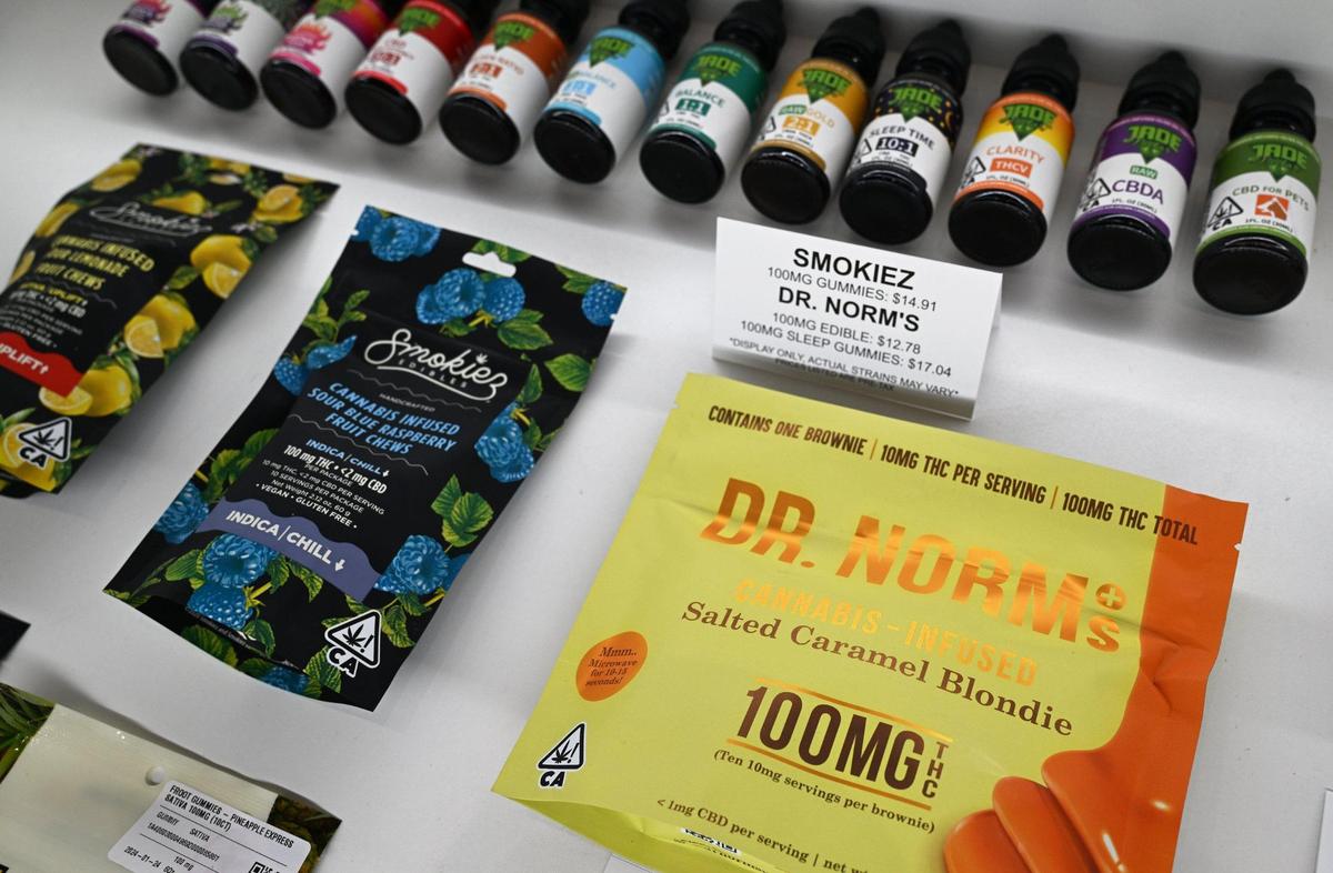 Edibles and beverages are also featured for sale at Higher Level, Fresno‘s newest cannabis dispensary, located on Blackstone Ave. between Gettysburg and Shaw avenues. Photographed Monday, Feb 12, 2024 in Fresno.
