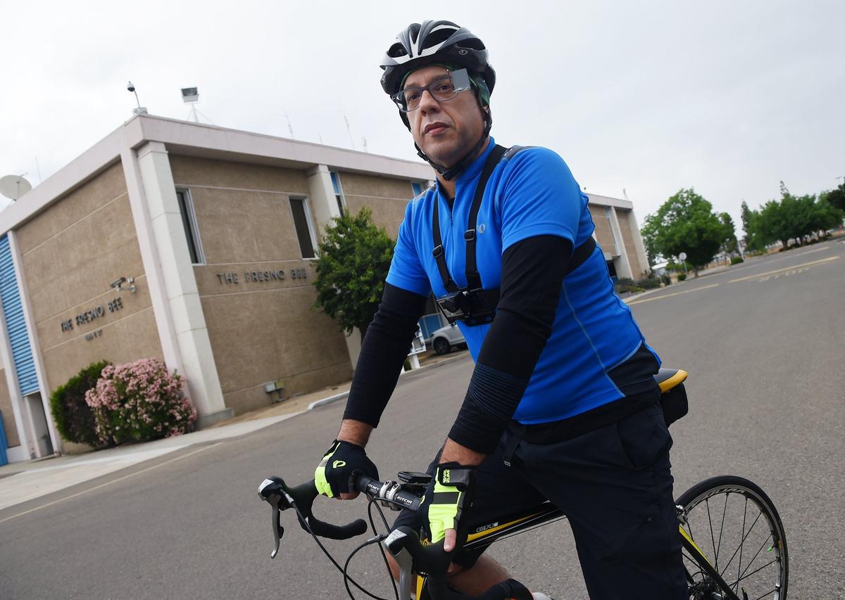 The Fresno Bee’s Marek Warszawski rode his bike to work in recognition of Bike To Work Week, photographed Wednesday, May 15, 2019 in Fresno.