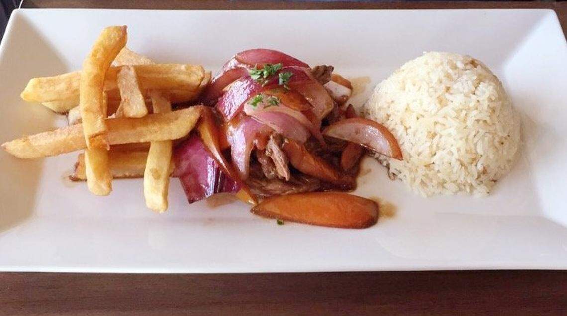 Lomo saltado is on the menu at Señor Aji Peruvian Bistro, a new restaurant in northwest Fresno in this Fresno Bee file photo. The dish features strips of sirloin stir fried with fresh tomatoes, red onions, Peruvian spices and aji amarillo (a Peruvian yellow pepper). It is served with fries and white rice.