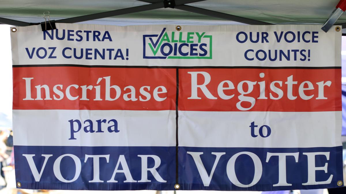 Register to vote signs