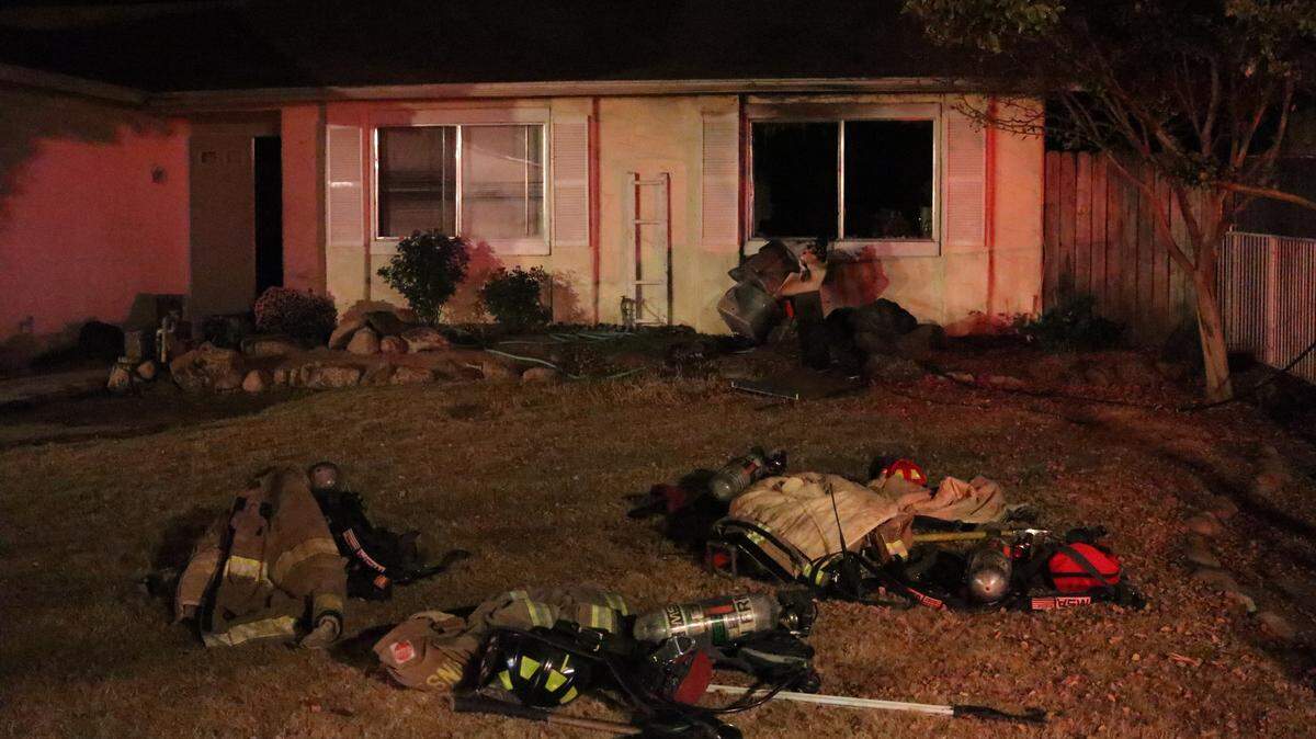 A room of a Clovis home went up in flames Thursday night in a home at 5850 East Ramona Avenue., and the family is claiming someone threw something through their window to start the fire.