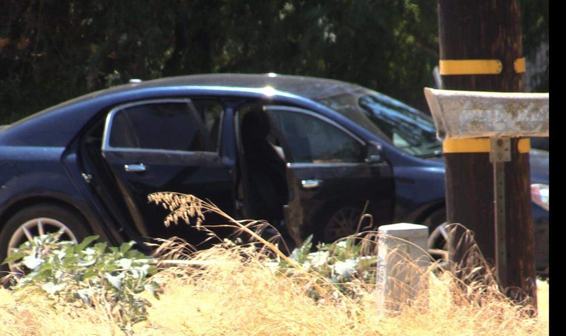 A vehicle in the field after a baby was found safe inside the car on Friday, June 7, 2024.