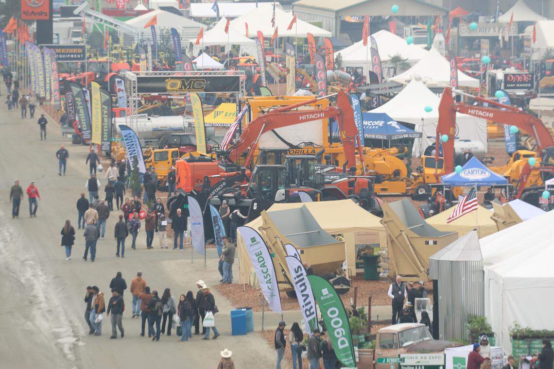 The World Ag Expo, the largest annual outdoor agricultural show, Tuesday, Feb. 10, 2026 at the International Agri-Center in Tulare.