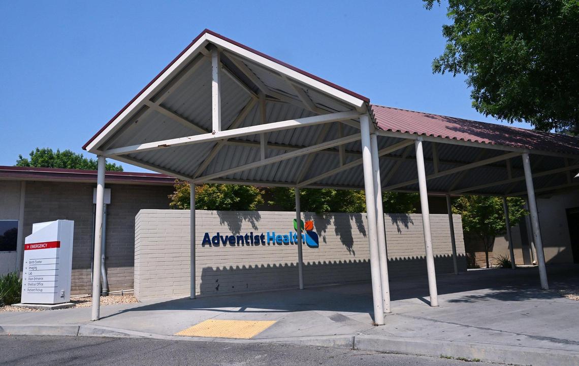 The entrance for Adventist Health Reedley hospital is seen Monday, July 14, 2025 in Reedley. The hospital is on the list of rural hospitals that could be endangered by funding cuts due to the ‘Big, Beautiful Bill.”
