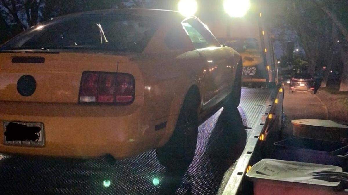 Merced police said they arrested the driver of this car as a suspect in a hit-and-run crash that injured an elderly man.