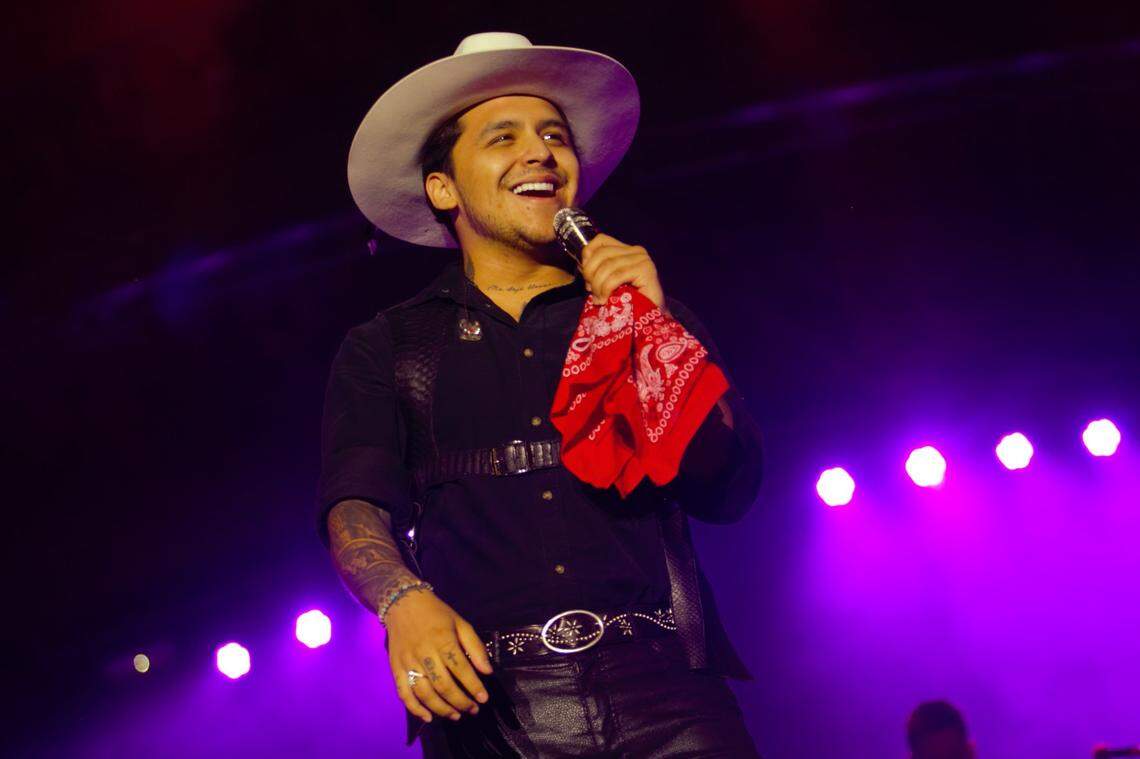 The Mexican singer Christian Nodal performed at the Big Fresno Fair in October 2019.
