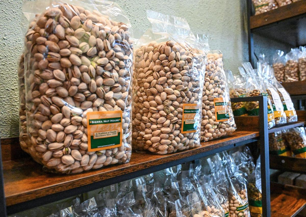 Pistachios are a big seller at the Sierra Nut House and for that reason there are big bags of the locally harvested nuts available at the Sierra Nut House’s new location in Old Town Clovis.